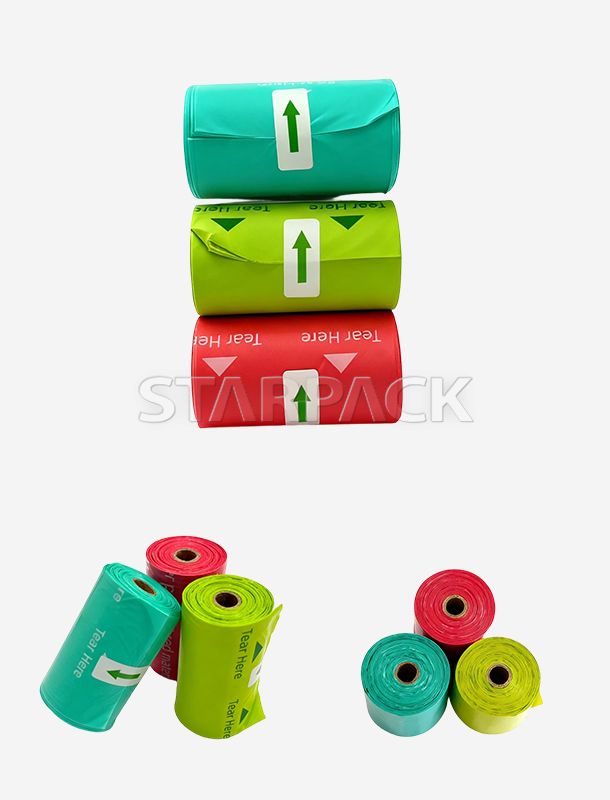 ロール状の完全生分解性フラット パウチ