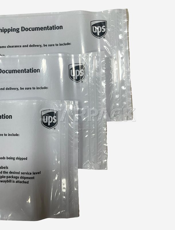 ロール状 PE パッキング リスト封筒（運送状パウチ）ジッパー付き)